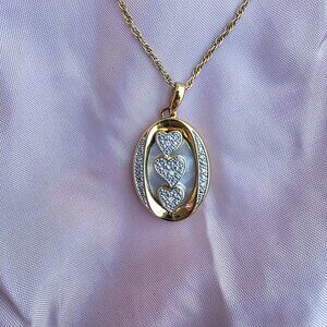 Danbury Mint To Daughter Personalized Diamond Pendant Necklace Gold Heart